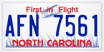 NC license plate AFN7561