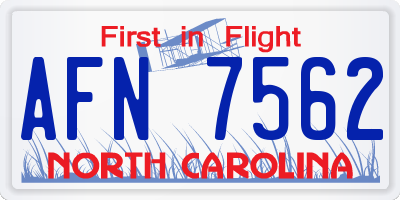 NC license plate AFN7562