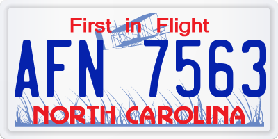 NC license plate AFN7563
