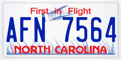 NC license plate AFN7564