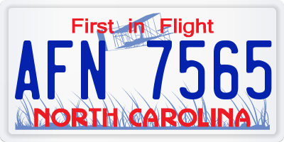 NC license plate AFN7565