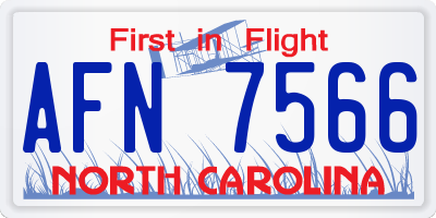NC license plate AFN7566