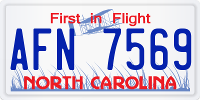 NC license plate AFN7569