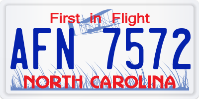 NC license plate AFN7572