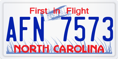 NC license plate AFN7573