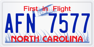 NC license plate AFN7577