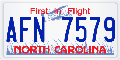 NC license plate AFN7579