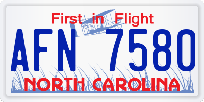 NC license plate AFN7580