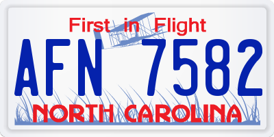 NC license plate AFN7582