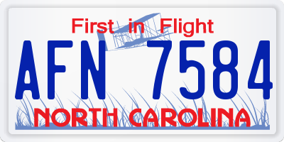 NC license plate AFN7584