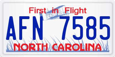 NC license plate AFN7585