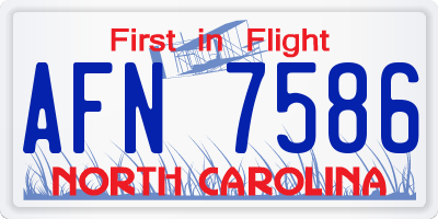NC license plate AFN7586