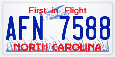 NC license plate AFN7588