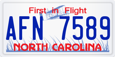 NC license plate AFN7589