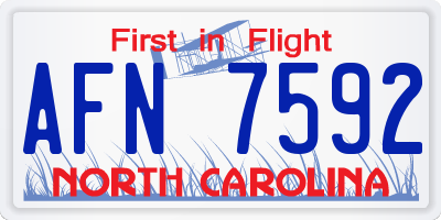 NC license plate AFN7592