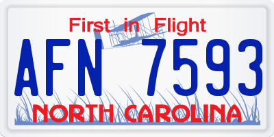 NC license plate AFN7593