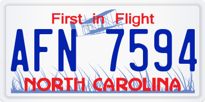 NC license plate AFN7594