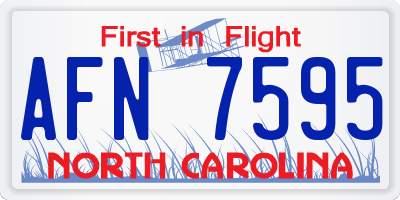 NC license plate AFN7595