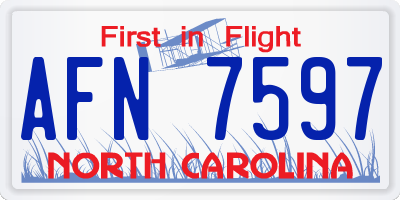 NC license plate AFN7597