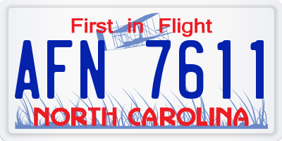 NC license plate AFN7611