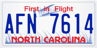 NC license plate AFN7614