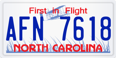 NC license plate AFN7618