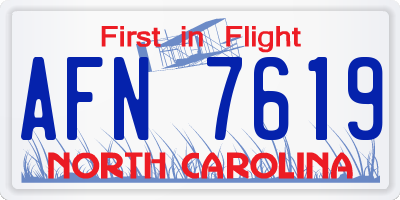 NC license plate AFN7619