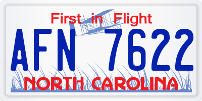 NC license plate AFN7622