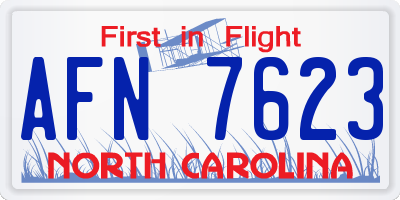 NC license plate AFN7623