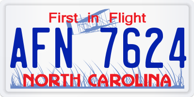 NC license plate AFN7624