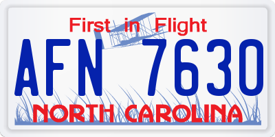 NC license plate AFN7630