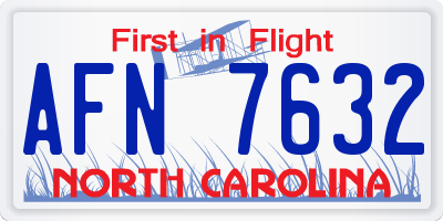 NC license plate AFN7632