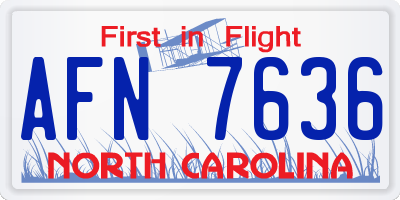 NC license plate AFN7636