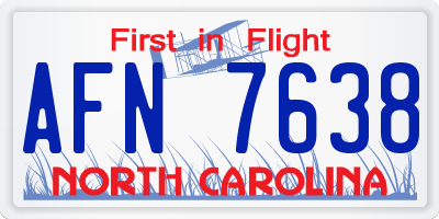NC license plate AFN7638