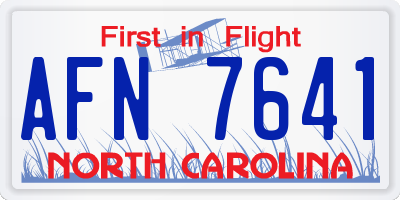 NC license plate AFN7641