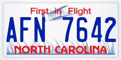 NC license plate AFN7642