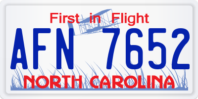 NC license plate AFN7652