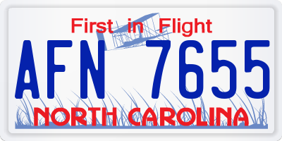 NC license plate AFN7655