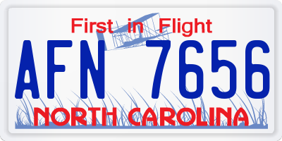 NC license plate AFN7656