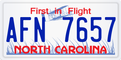 NC license plate AFN7657