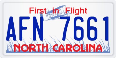 NC license plate AFN7661