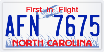 NC license plate AFN7675