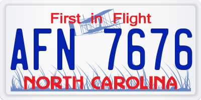 NC license plate AFN7676