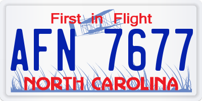NC license plate AFN7677