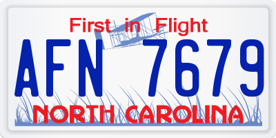NC license plate AFN7679
