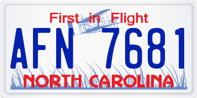 NC license plate AFN7681