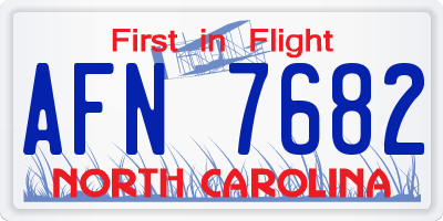 NC license plate AFN7682