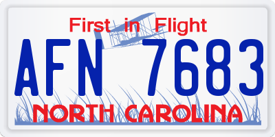 NC license plate AFN7683