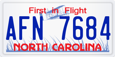 NC license plate AFN7684