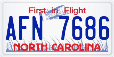 NC license plate AFN7686